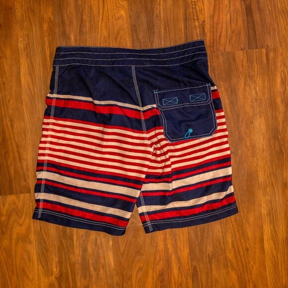 CLEARANCE Sperry Top-Sider Board Shorts Swim Trunks Striped Red Navy Size 30 - Picture 5 of 6